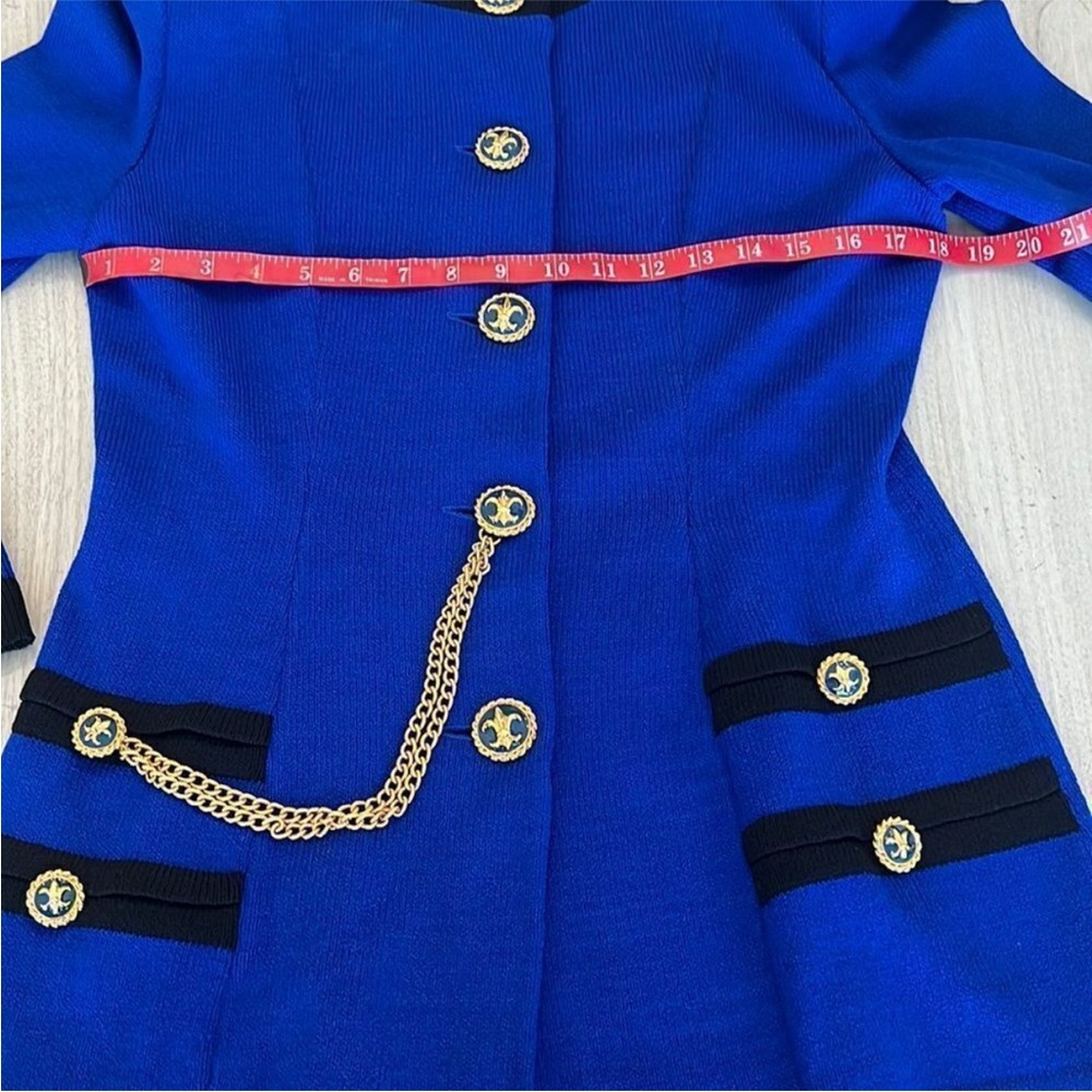 St. John Collection Royal Blue and Black Skirt Suit Set - Picture 8 of 10